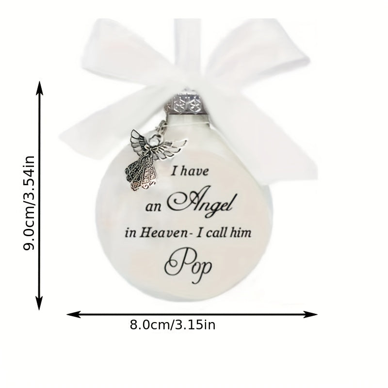 1pc, In Heaven Relatives Name Ornament, Keepsake Feather Plastic Ball, Ornament Pendant, Home Decor, Room Decor, Bedroom Decor Beauty Fashion