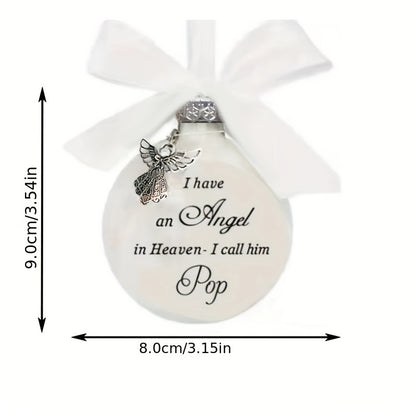 1pc, In Heaven Relatives Name Ornament, Keepsake Feather Plastic Ball, Ornament Pendant, Home Decor, Room Decor, Bedroom Decor Beauty Fashion