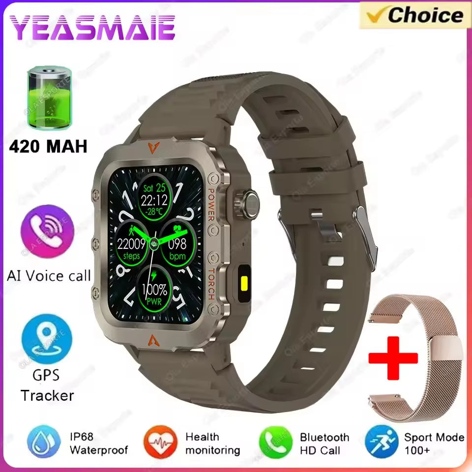 Smartwatch Men Militray Outdoor Sport GPS Fitness Tracker Heart Rate Smart Watch Waterproof New
