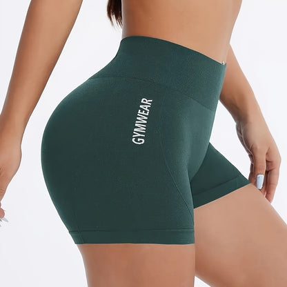 [Breathable High-Waist Gym Shorts] Women's High-Waist Gym Shorts, Breathable Running Cycling Yoga Shorts, Tummy Control Athletic Compression Fit, Sport Style