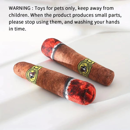 1Pc-Pet Funny Toys Cigar Big Smoke Plush Sound Squeak Fake Cigarettes Toys Dog Chew Molar Interactive Game Bite Resistant Pet