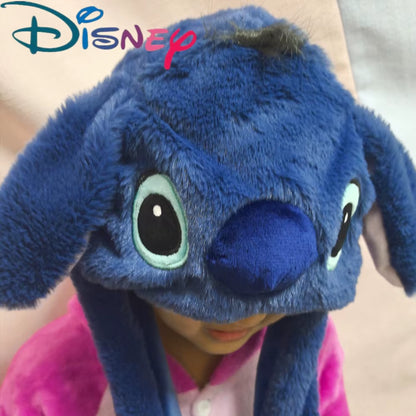 New Kawaii  Stitch Hat Anime Stitch Girl Plush Keep Warm Blue the Hat Will Move When You Pinch Your Ears Kids Toy Gifts