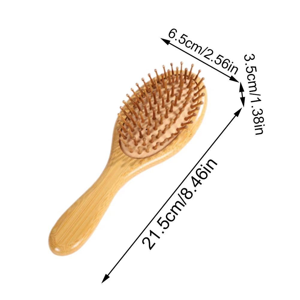 Wooden Bamboo Hair Brush Improve Hair Growth Wood Hairbrush Prevent Hair Loss Comb Bamboo Comb Teeth Salon Hair Styling Tools
