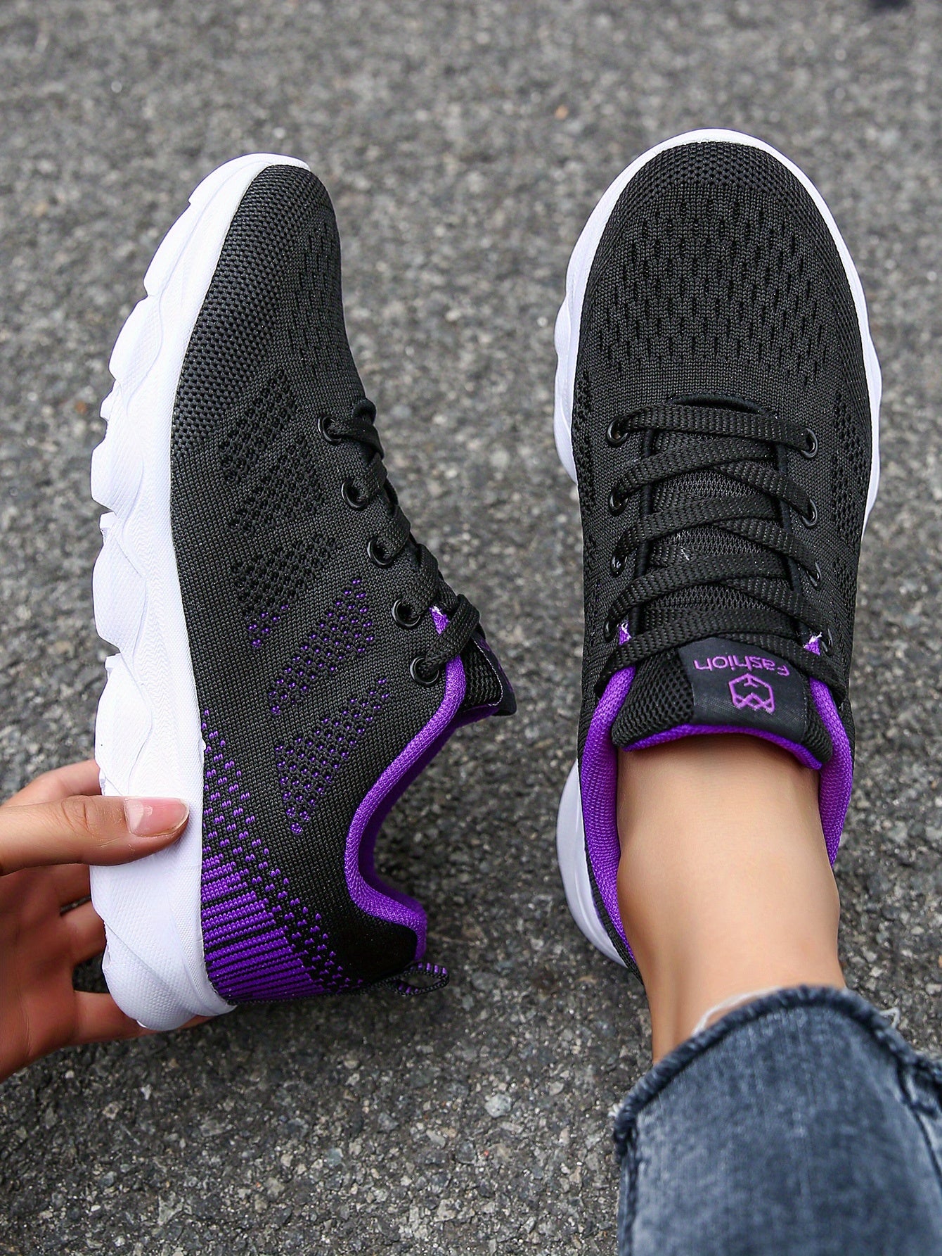 Womens Super-Breathable Lace-Up Sport Shoes - Lightweight & Fashionable Flying Woven Design - Ideal for Casual Everyday Wear - Durable & Comfortable Beauty World Shop