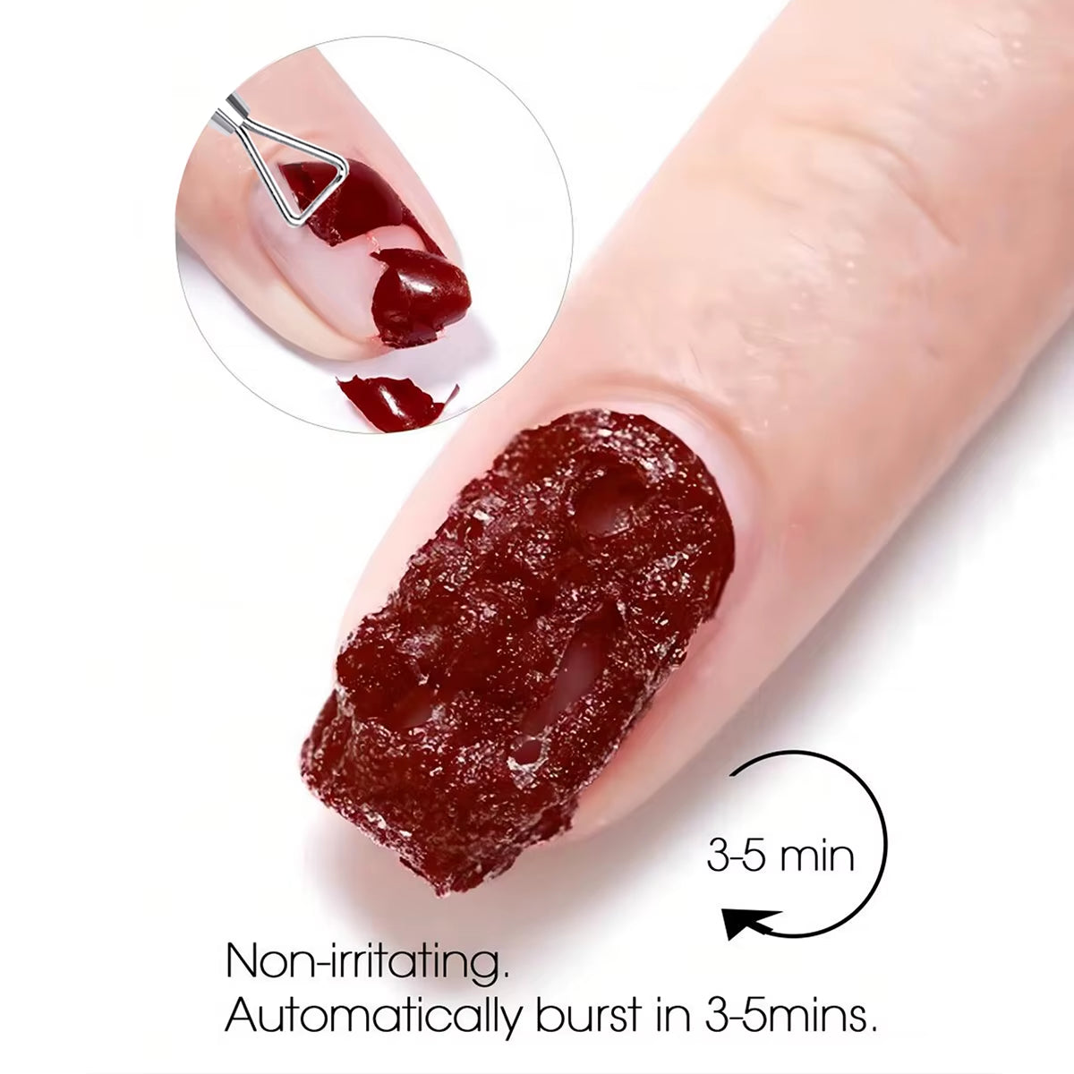 2Pcs/Set Nail Magic Remover with Remover Tool Quickly & Easily Remove Gel Nail Polish and Poly Nail Gel without Harming Nails