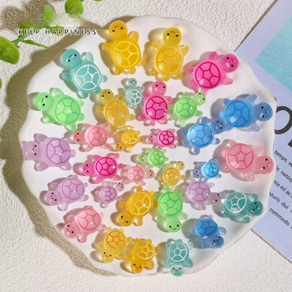 20/50/100Pcs Cute Mini Luminous Turtle Ornaments Glowing in the Dark Miniatures Turtles Micro Landscape Garden Home Decor Gift