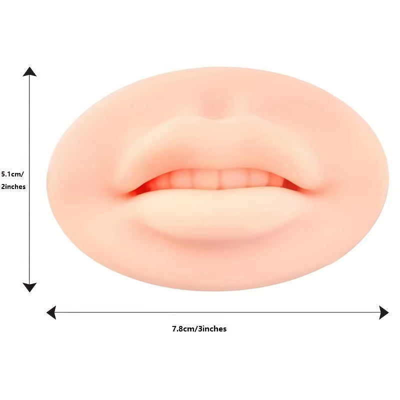 1/3/5Pcs Soft Silicone Lip Practice 3D Practice Lips Mold with Teeth Reuseable Training Skin for Lip Blush Permanent Makeup