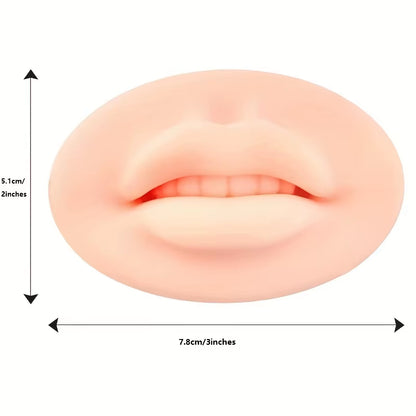 1/3/5Pcs Soft Silicone Lip Practice 3D Practice Lips Mold with Teeth Reuseable Training Skin for Lip Blush Permanent Makeup