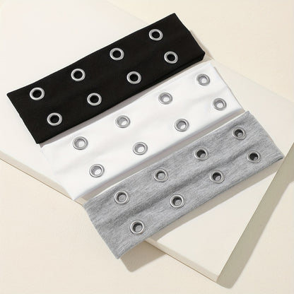 [Breathable Headband] Soft Breathable 1pc Women's Sport Headband | Adjustable Snap Button Closure - Minimalist Design for Running, Gym, Workouts - Black/White/Grey Beauty World Shop