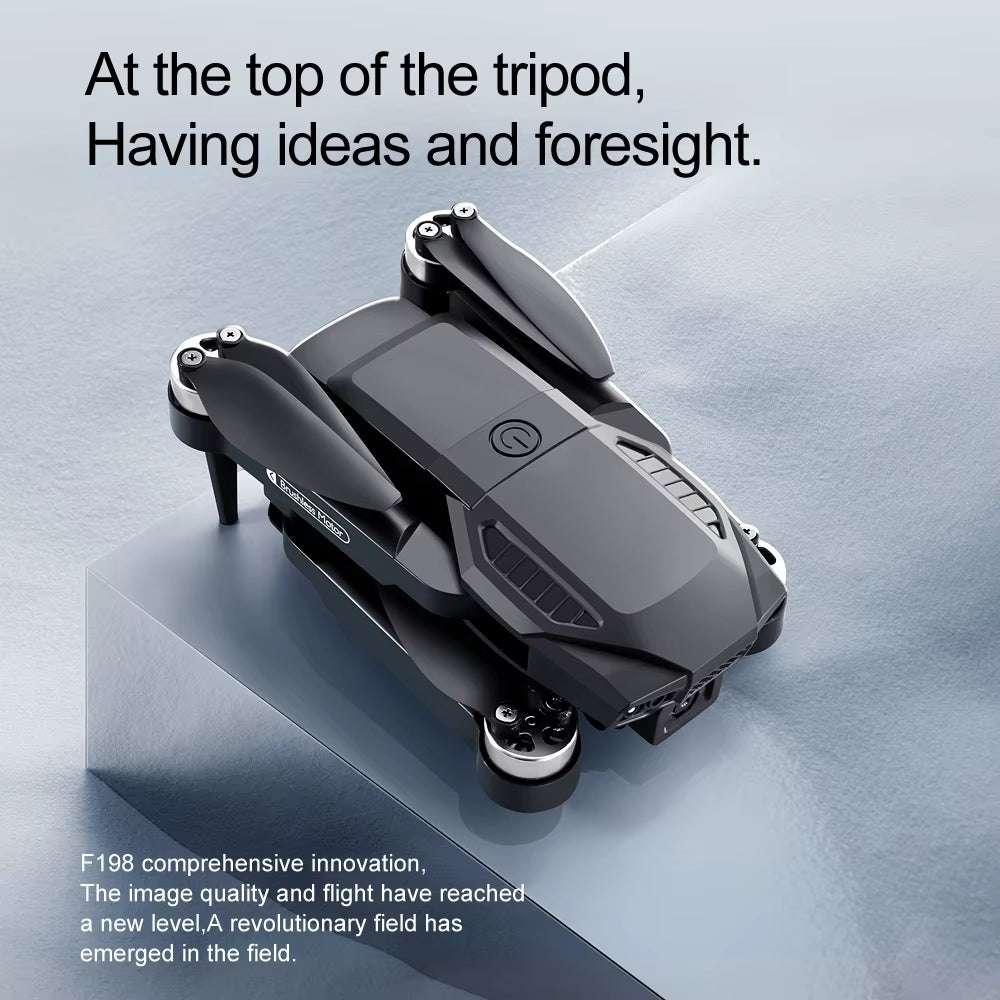 New F198 Drone Professional Dual Camera with 1080P WIFI FPV HD Aerial Photography Wide Angle Brushless RC Foldable Quadcopter