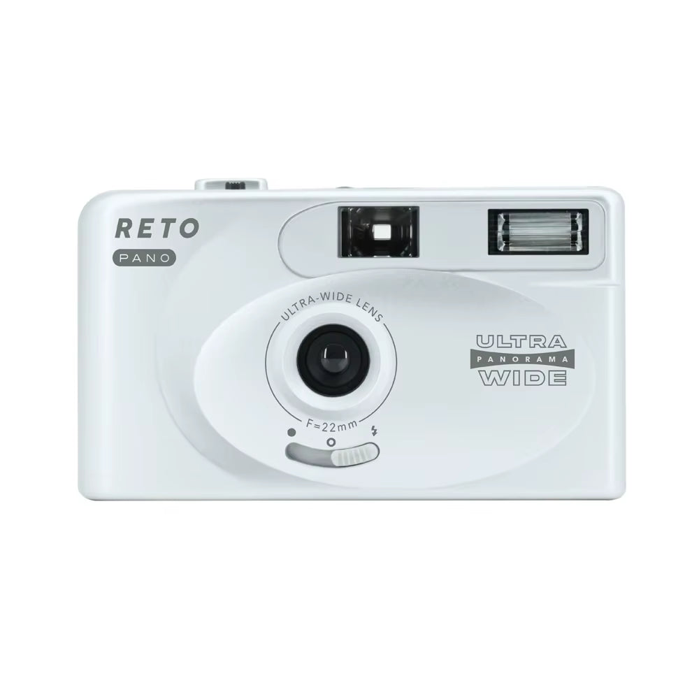 RETO PANO Ultra Film Camera with Flash Full Width Frame Reusable Film Camera - 22Mm Wide Lens 135 Film Camera with Flash
