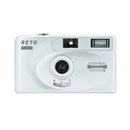 RETO PANO Ultra Film Camera with Flash Full Width Frame Reusable Film Camera - 22Mm Wide Lens 135 Film Camera with Flash