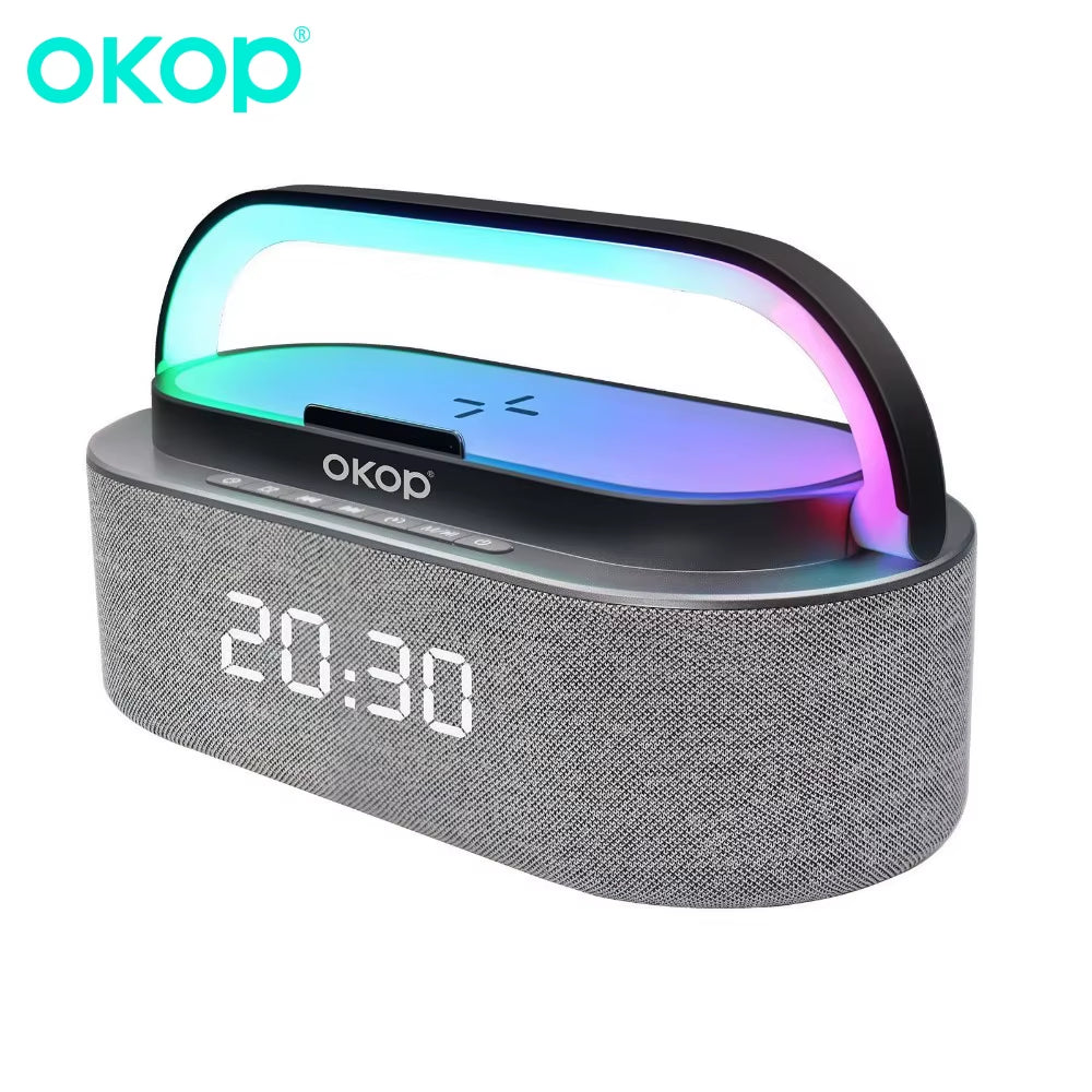 Bluetooth Speaker Clock Alarm Phone 15W Wireless Charging White Noise Portable High Tone Speaker IPX7 Waterproof Outdoo USB