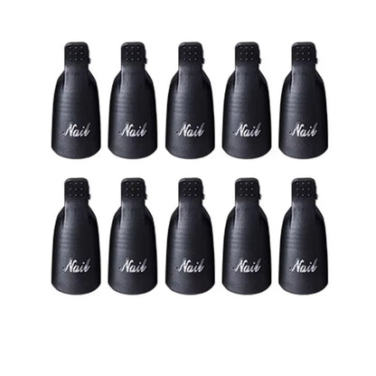 10 Pcs/Bag Colorfulful Acrylic Manicure Art Dipped Cap Clip Nail Cleaning Manicure Uv Gel Nail Polish Dipped Wrapping Tool Finger