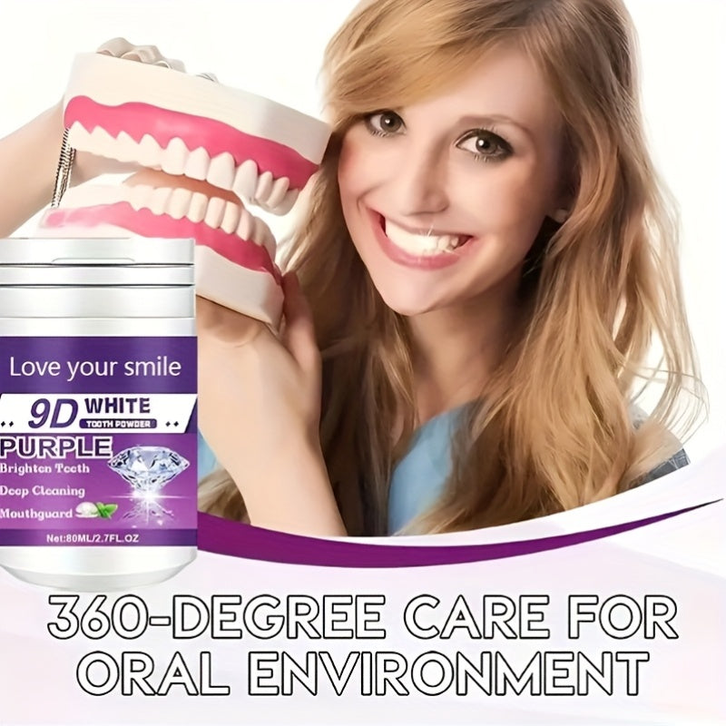1/2pcs 9D White Purple Teeth Powder - Deep Cleaning & Polishing with Baking Soda, Refreshing Breath, Portable Travel-Friendly Formula, Brightens Smile in 7 Days, for Men & Women Beauty World Shop