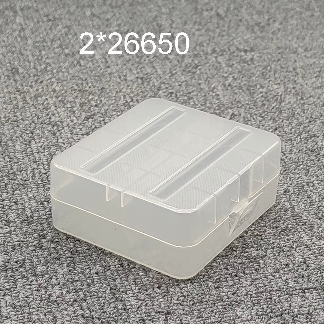 26650 18650 Battery Storage Box Hard Case Holder for 4 18650 4AA 4AAA Rechargeable Battery Power Bank Plastic Case Transparent