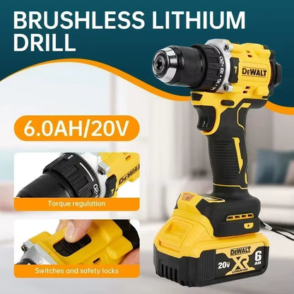 Lithium Battery 20V Rechargeable Brushless Compact Electric Screwdriver Hand Drill Impact Drill DCD805