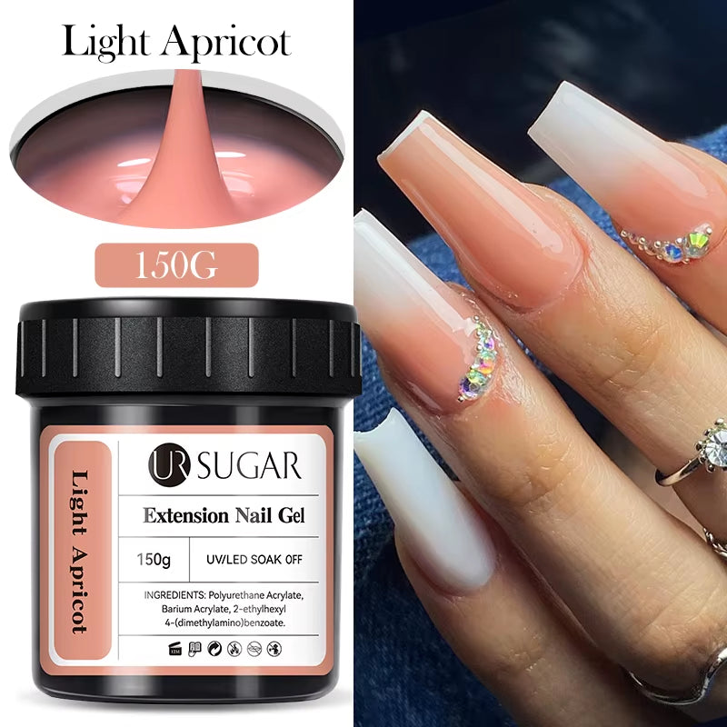 150G Quick Extension Gel Pink Jelly Milky White Camouflage Finger French Hard Gel UV LED Gel Nail Art Design Manicure