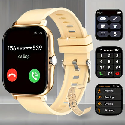 1.83-inch Full Touch Screen Smart Watch for Men And Women, USB Rechargeable, Multi-sport Mode Outdoor Fitness Watch, 180mAh Battery, with Wireless Calling, Remote Camera/music, Message Notification And Dialing, Dual Silicone Beauty World Shop