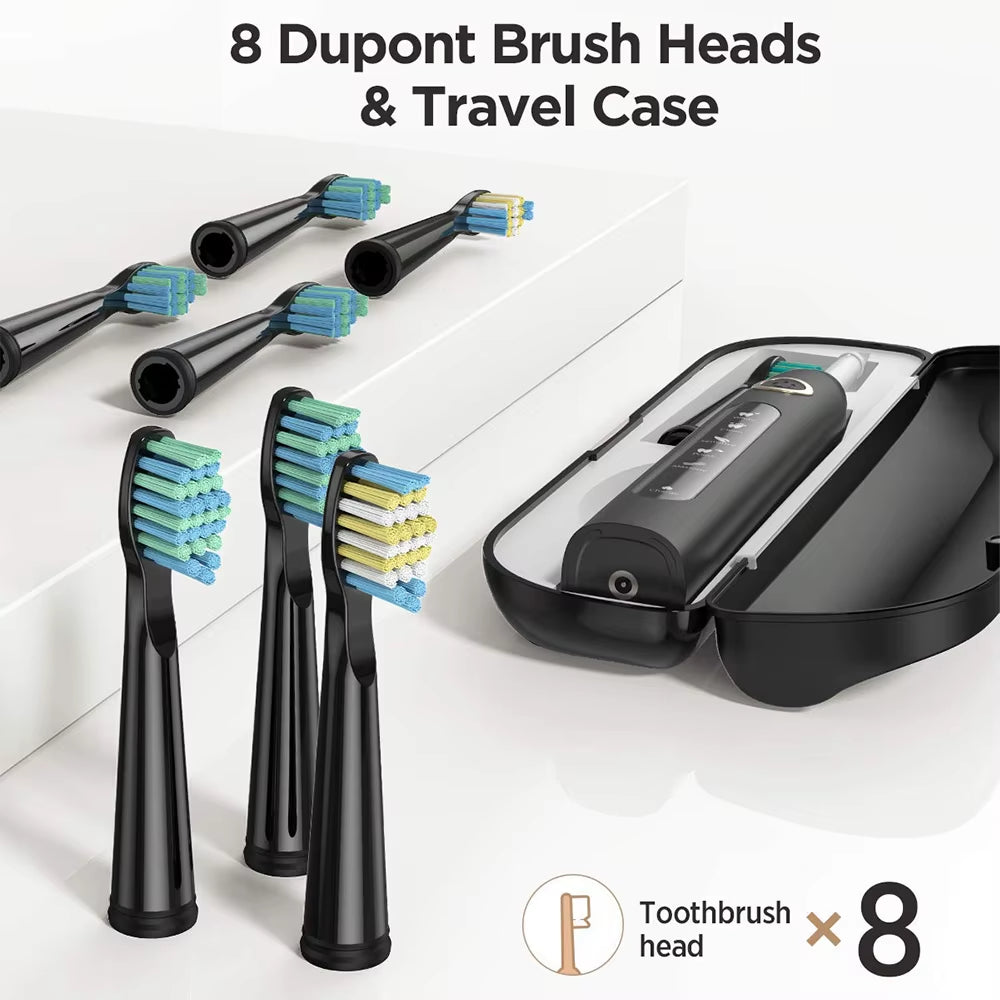 FW507 Electric Sonic Toothbrush USB Charger Tooth 8Brush Replacement Waterproof Electronic Toothbrush with Travel Case