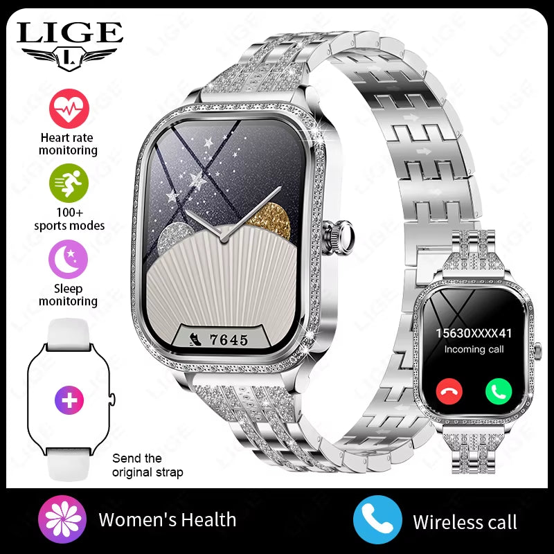 Smart Watch Women Waterproof Bluetooth Call Sports Fitness Heart Rate Monitor Smartwatch Mujer Digital Women'S Smartwatches
