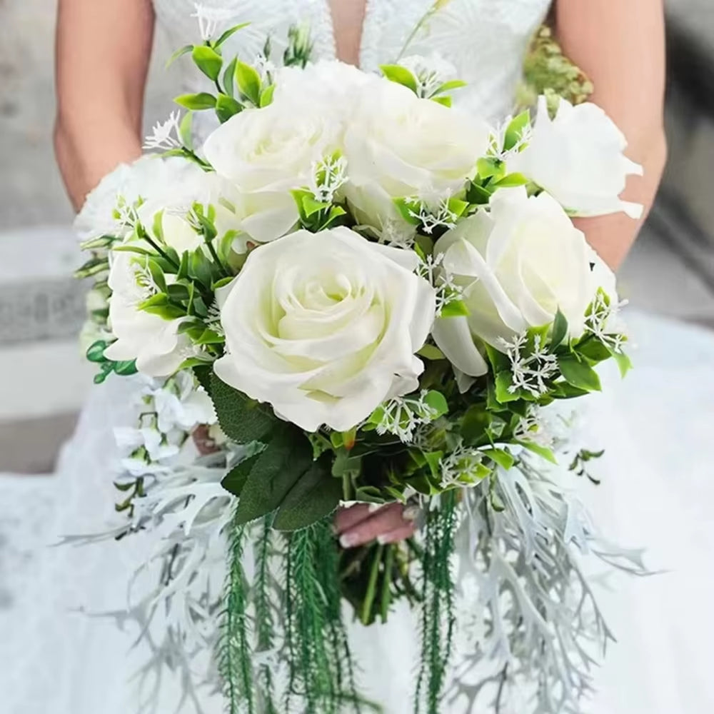 Artificial Flowers Silk Rose Festival Home Decor Bonsai Room Table Wedding Wreath Bridal Bouquet Outdoor Yard Garden Diy Giftbox