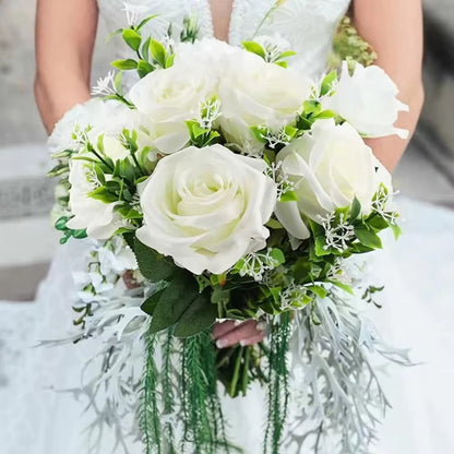 Artificial Flowers Silk Rose Festival Home Decor Bonsai Room Table Wedding Wreath Bridal Bouquet Outdoor Yard Garden Diy Giftbox