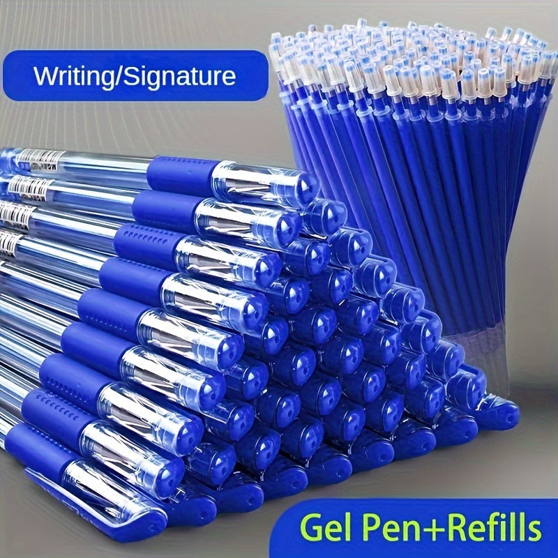 18pcs (3 Pens + 15 Refills) Gel Pen Set School Supplies Black Blue Red Ink Color 0.5Mm Ballpoint Pen Kawaii Pen Student School Office Stationery Beauty Fashion