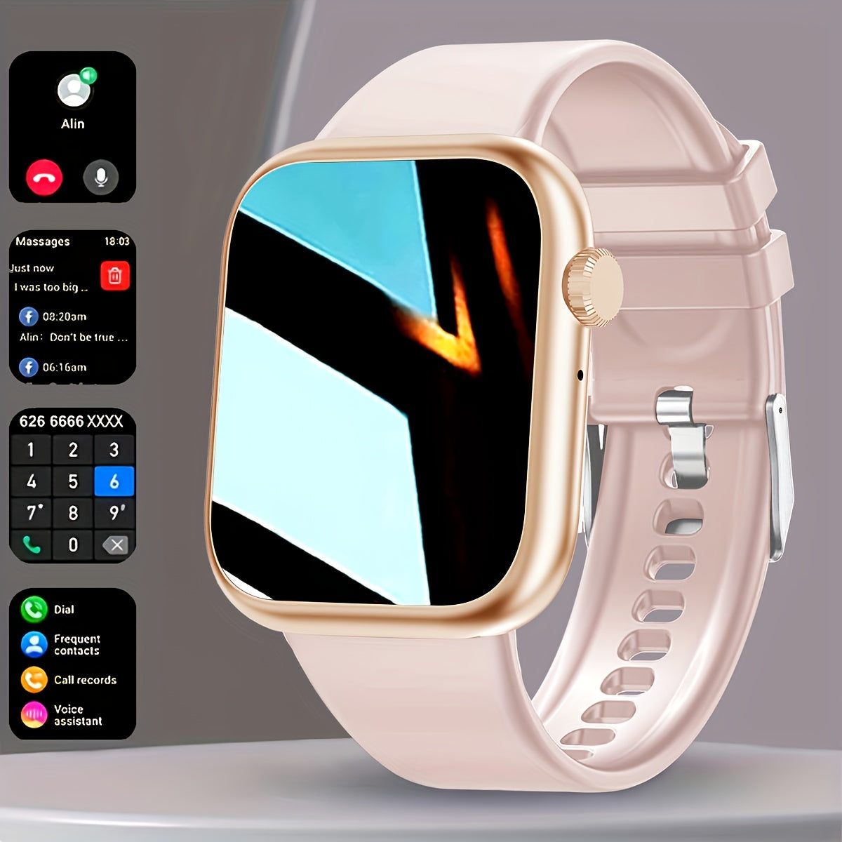 Smart Fitness Watch With 2.01" Color Screen, BT 5.3, Water Resistant, Multi-Sport Modes, Sleep Monitoring, And Fun Games Beauty World Shop