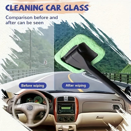 Car Window Cleaning Brush Kit for Windshield Cleaning Tools, Interior Car Wiper with Long Handle, Automotive Accessories. Beauty Fashion