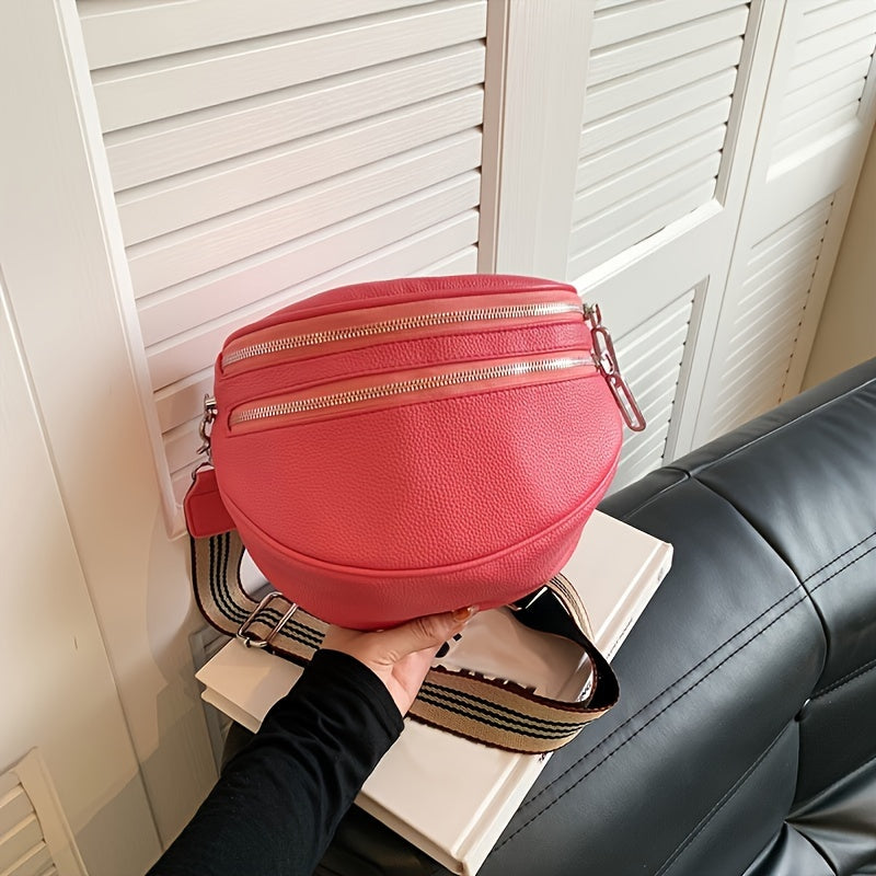 PU Large Capacity Money Backpack with Adjustable Strap - Zipper Closure Bag, Crossbody Messenger Purse for, Shopping & Everyday Use, Durable Casual Handbag (Solid Color, Fits books, Laptop, Cash) Beauty Fashion