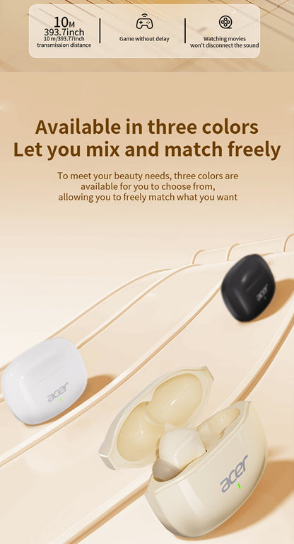 Acer OHR504 Mini Sport Wireless Earbuds - Wireless Stereo, In-Ear Noise-Canceling Headphones, Extended Battery Life, Universal Fit for Both Genders, Newest Version