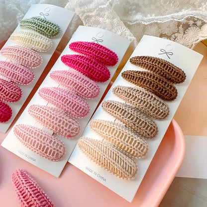 6Pcs/Set Fresh Print Cotton Alloy Hair Clips for Kids Fabric Plaid BB Hairpins Girl Hairgripe Headwear Baby Hair Accessories