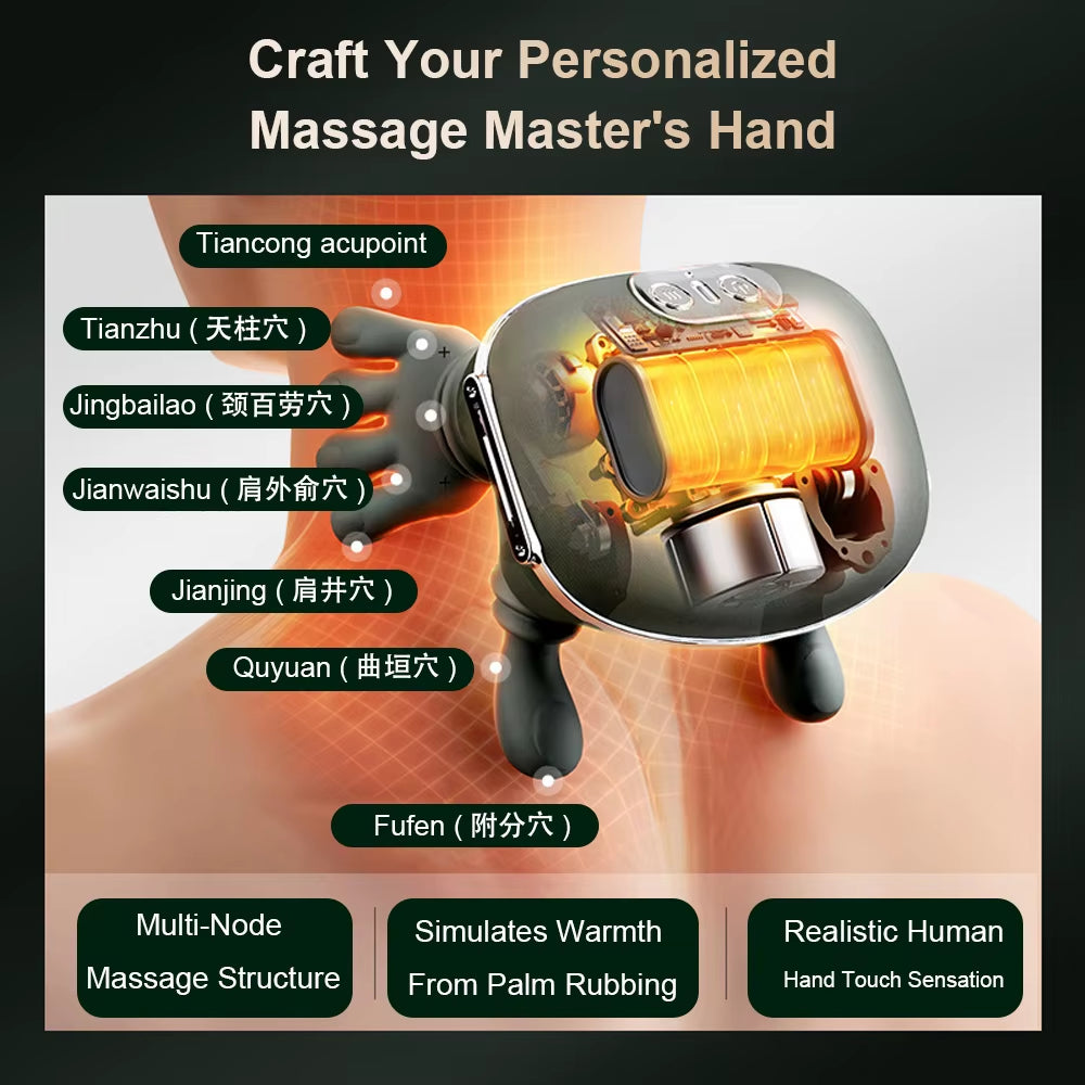 Neck Massager Finger Pressure Shiatsu Neck Back and Shoulder Massager Electric Kneading Neck Deep Massage Muscle Relax