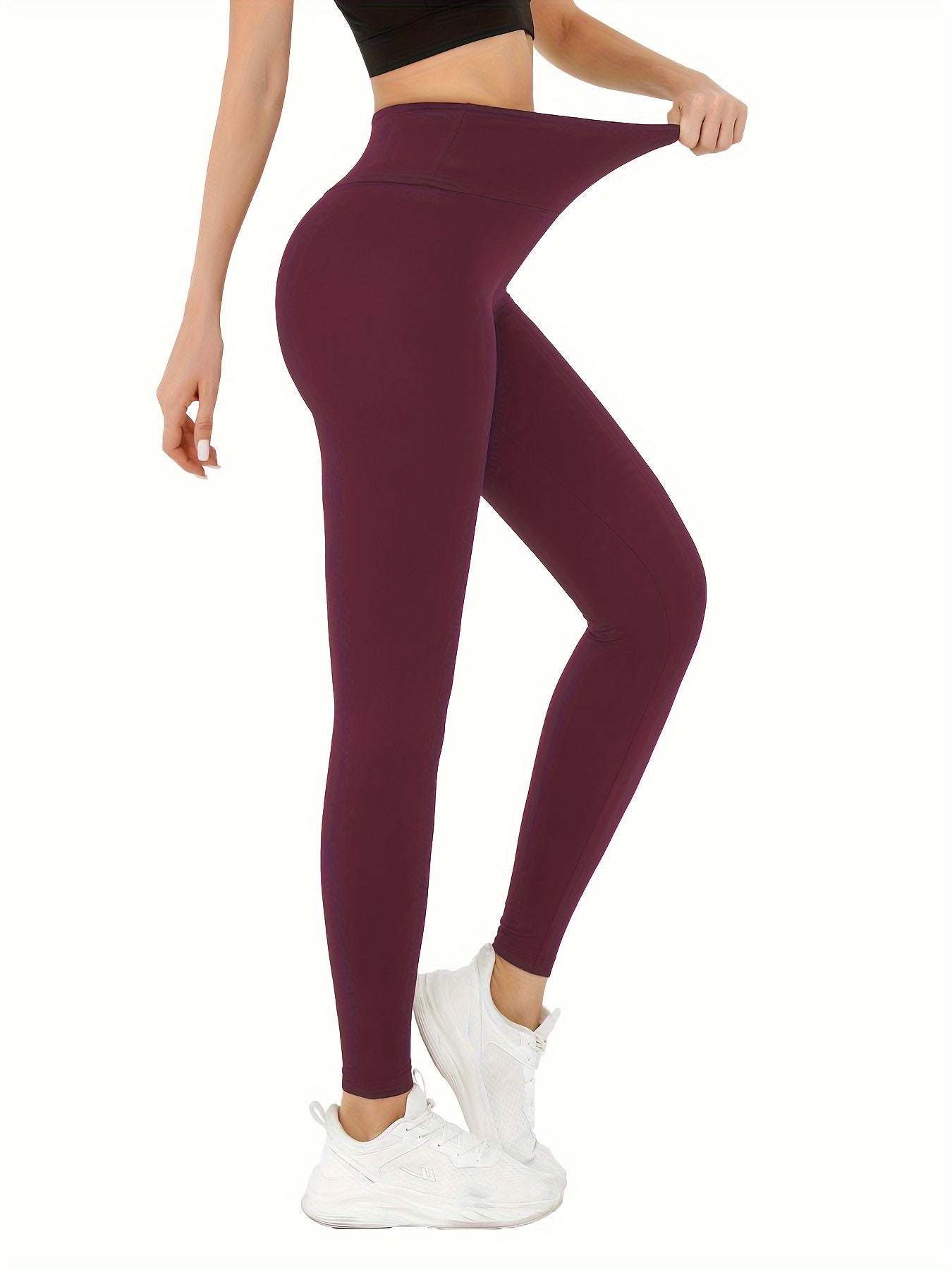 Super Soft High-Waisted Women's Stretch Yoga Leggings, Tummy Control, Non-See-Through, Breathable Active Running Tights, Sport Style - Multiple Colors Available