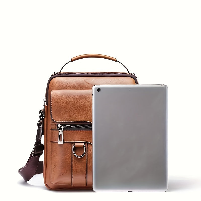 Fashionable High-End Vintage Shoulder Bag, Vertical Business Versatile Casual Crossbody Commuter Messenger Bag Beauty Fashion