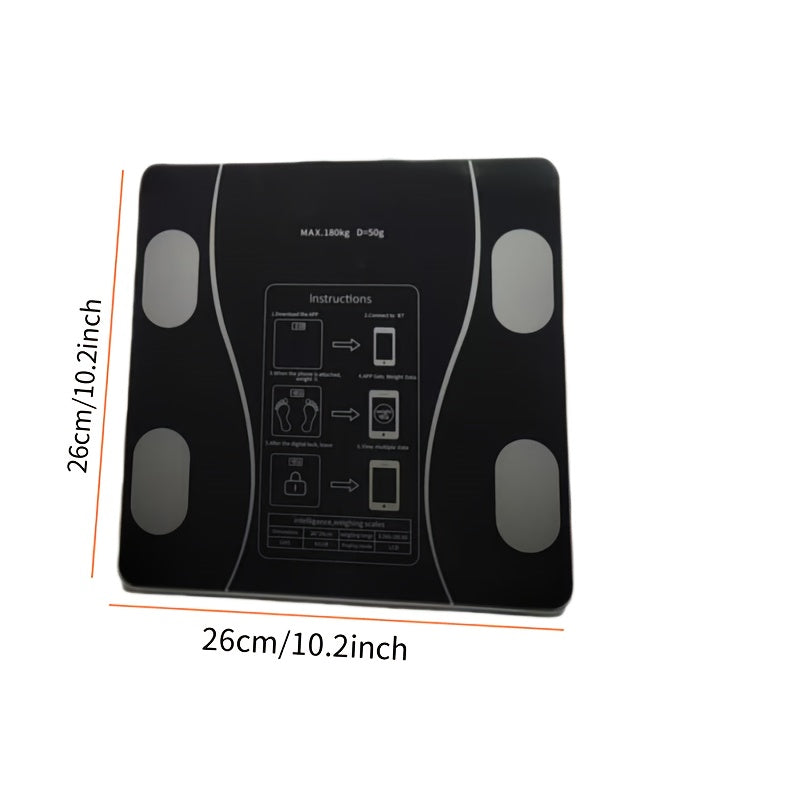 UAEIUI Smart Digital Bathroom Scale, Battery-Powered, Wireless, Non-Rechargeable, with Body Fat Monitoring for Home Use, for Women, Men Beauty Fashion