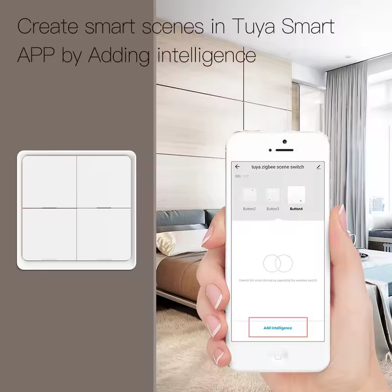 Tuya Zigbee Wireless Scene Switch 12 Control Modes Handheld Push Button 2MQTT Setup Home Automation Scenario Smart Devices