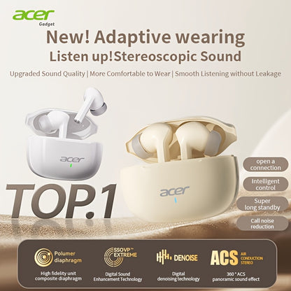 Acer OHR504 Mini Sport Wireless Earbuds - Wireless Stereo, In-Ear Noise-Canceling Headphones, Extended Battery Life, Universal Fit for Both Genders, Newest Version