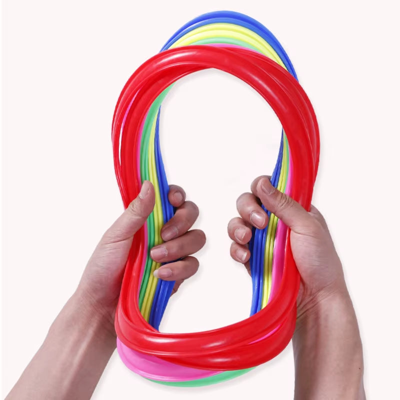 Outdoor Kids Jump Ring Game Set - 10 Hoops & 10 Connectors for Boys Girls, Fun Physical Training Sport Toys for Park Play