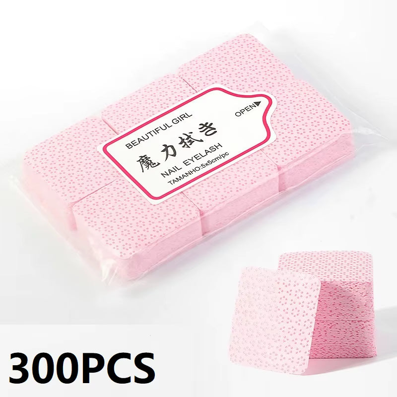 NEW 300PCS Lint Free Nail Wipes Nail Equipment Cotton Pads Lint-Free Napkins for Manicure Cotton for Fluffy Nails Nail Cleaner