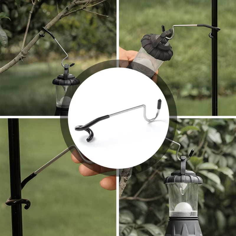 Stainless Steel Light Stand Holder Hooks Portable Tent Pole Lamp Hanger Hunting Fishing Lantern Hanger Outdoor Camping Tools