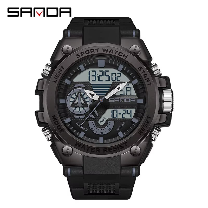 Men'S Digital Fashion Waterproof Outdoor Sports Multifunctional Electronic Watch SD3302-12