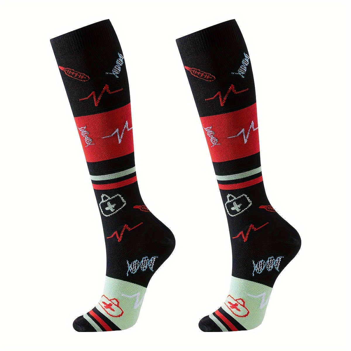 6 Pairs 2024 New Unisex Knee High Athletic Socks Compression Stockings Over The Knee For Women Men Long Socks Running Sport Gym