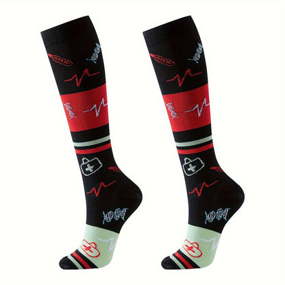 6 Pairs 2024 New Unisex Knee High Athletic Socks Compression Stockings Over The Knee For Women Men Long Socks Running Sport Gym