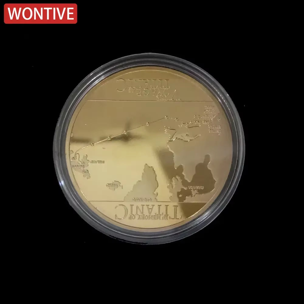 Gold Plated Coin Titanic Ship Collectible Coins Incident Art Collection Medal Commemorative Coins Souvenir for Home