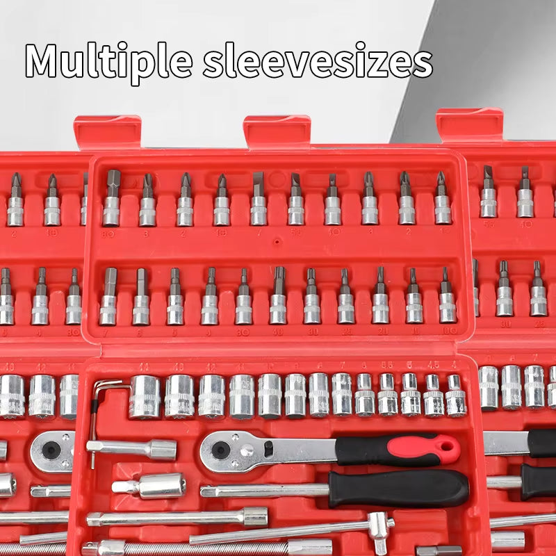 46-Piece Tool Set - General Home Use Craft Toolbox, Motorcycle Car Repair Tool Set, with Plastic Tool Box Storage Box