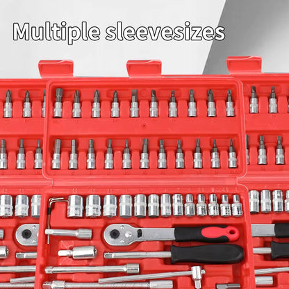 46-Piece Tool Set - General Home Use Craft Toolbox, Motorcycle Car Repair Tool Set, with Plastic Tool Box Storage Box