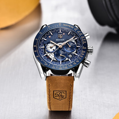 BENYAR Watches For Men Analog Quartz Chronograph Luminous Big Face Mens Watches Business Work Sport Casual Fashion Designer Dress Men'S Wrist Watches Elegant Gift For Men Beauty World Shop