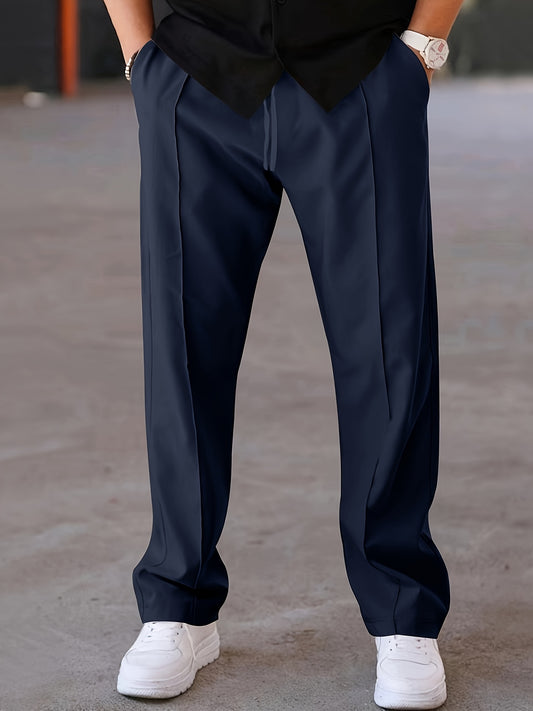 Comfortable Solid Color Joggers for Men - Casual Drawstring Pants with Multiple Pockets for Sport, Leisure, and Everyday Wear - Breathable, Soft, and Stylish